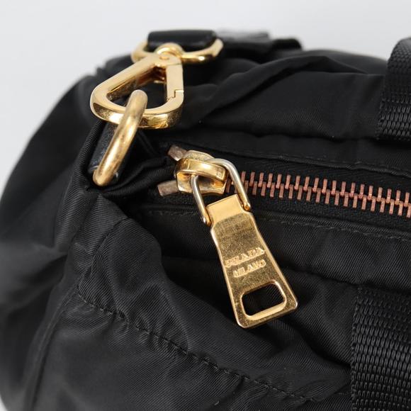 PRADA Hand Bag Nylon 2way Black Gold Auth yk19352V - Picture 10 of 16